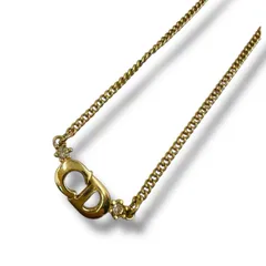 Christian Dior ディオール CDロゴ ストーン　ゴールド　ネックレス