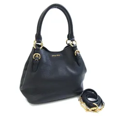  ミュウミュウ 2WAYハンドバッグ マドラス ブラック