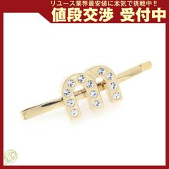 レア 美品 miumiu ミュウミュウ べっ甲 ラインストーン ロゴ ヘアピン