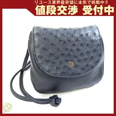 ロエベ ショルダーバッグ ネイビー レザー 中古