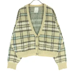 KASTANE カスタネ チェック柄 長袖 ニットカーディガン F ブラウン系 レディース 古着