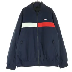 FILA フィラ ブランドロゴ 長袖 中綿ジャケット XO ブラック メンズ 古着