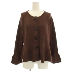 バーバリー ロンドン BURBERRY LONDON カーディガン ラメ混 ニット アルパカ混 長袖 5 茶 ブラウン FB110-889-55 /☆G