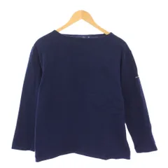 セントジェームス SAINT JAMES バスクシャツ カットソー 長袖 ボートネック 無地 I42-44 紺 ネイビー /BB