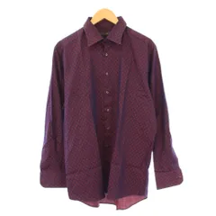 エトロ ETRO カジュアルシャツ 長袖 レギュラーカラー 総柄 43 ボルドー /BB