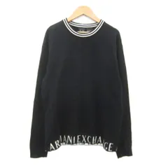 アルマーニエクスチェンジ A/X ARMANI EXCHANGE ニット セーター M 黒 長袖 ラウンドネック ロゴ /SY56 ■GY60