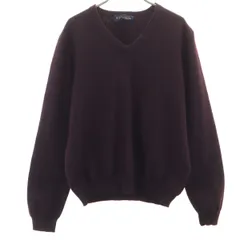 Brooks Brothers ブルックスブラザーズ 長袖 メリノウール Vネック セーター M 赤紫 ニット レディース 古着