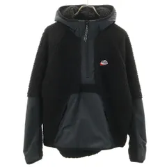 NIKE ナイキ ハーフジップ ボアジャケット M ブラック プルオーバー メンズ 古着