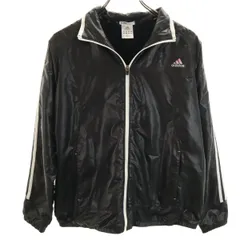 adidas アディダス ウインドブレーカー M ブラック ジャケット 裏トリコット レディース 古着