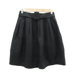 エムズグレイシー M'S GRACY フレアスカート ひざ丈 36 S 黒 無地 /SY20 ■GY58