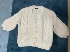 Free! サイズ) オーバーサイズ INGNI クリーム アイボリー ケーブル編み ニット カーディガン