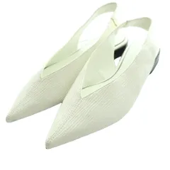 ザラ ZARA ポインテッドトゥスリングバックフラットパンプス 36 白 ホワイト /SS ■OS