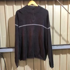 1862 TOMMY HILFIGER ハーフジップセーター ブラック XXL トミーヒルフィガー ニット コットン ワンポイント 刺繍ロゴ 古着卸 アメリカ仕入