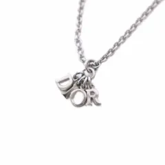 クリスチャンディオール Christian Dior ロゴ ネックレス ペンダント シルバーカラー /KH ■OH