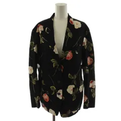 インゲボルグ INGEBORG テーラードジャケット シングル 花柄 コットン 黒 ブラック /AN50