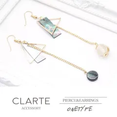 ピアス レディース フックピアス アメリカンピアス 揺れる 三角 スクエア ゴールド 【両耳用 2個売り】 a0010