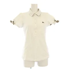 バーバリーブルーレーベル BURBERRY BLUE LABEL ポロシャツ 半袖 刺繍 リボン 38 白 E1P74-109-02 /KH