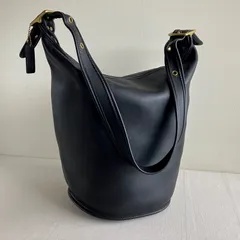 Vintage Coach Duffle Sac XL Bucket Bag Black Leather Shoulder Bag USA