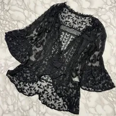 美品/grace continental/総レース♡カーディガン ボレロ/36/BLACK