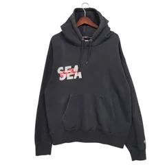 【中古品】WIND AND SEA ウィンダンシー × GOD SELECTION XXX ゴッドセレクショントリプルエックス LOGO EMBROIDERY HOODIE WDS-XXX-SP-07 ロゴ パーカー【142-260214-as-13-izu】