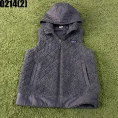 パタゴニア フリース フード ベスト グレー リバーシブル