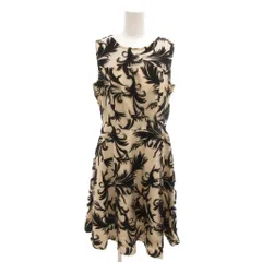 ダイアグラム Diagram ワンピース 38 ベージュ 植物柄 ノースリーブ ミドル丈 ラウンドネック 3713 5065-0 /HW ■GY60