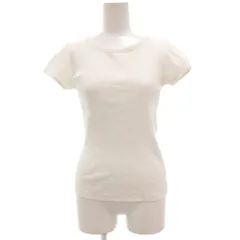 ブルーレーベルクレストブリッジ BLUE LABEL CRESTBRIDGE Tシャツ カットソー 38 ホワイト リブニット 半袖 ラウンドネック /RG ■GY58