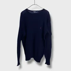 ☆PoloByRalphLauren☆ラルフローレン☆ウールセーター☆ウールニット☆ワンポイント☆ポニーマーク☆ネイビー☆M☆B26M
