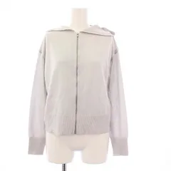 セオリーリュクス theory luxe 24AW SHEER KNIT 2 TIARE ニットパーカー ジップアップ 長袖 クロップド丈 38 グレー 03-4303712 /KH
