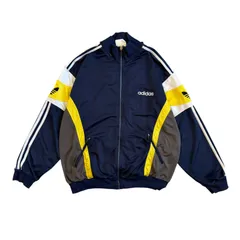 adidas / アディダス 80's トレフォイルロゴ トラックジャケット メッシュ切替 ネイビー×ホワイト L相当 ヴィンテージ
