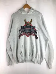 【中古品】HARLEY DAVIDSON ハーレーダビッドソン 90's EAGLE LOGO PRINT HOODED SWEAT 90年代 イーグル ロゴプリント フーデッドスウェット パーカー 【146-250607-hi-14-tag】
