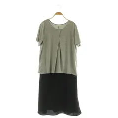 シューラルー SHOO・LA・RUE ドッキングワンピース ロング カットソー L グレー ブラック /MY ■OS ■GY58