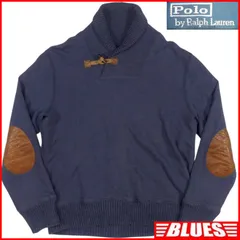 POLO RALPH LAUREN ラルフローレン スウェット L メンズ トレーナー 紺 ネイビー エルボーパッチ ショールカラー スウェットサイズL一覧←SEULB屋着古← TY4332
