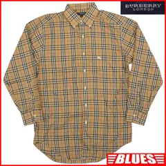 BURBERRY LONDON バーバリーロンドン シャツ S ノバチェック メンズ 長袖 ベージュ 刺繍 コットン 長袖シャツ ボタンシャツサイズS一覧←SEULB屋着古← TY4326