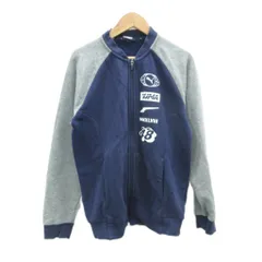 プーマ PUMA ブルゾンジャケット 上着 ミドル丈 160 紺 ネイビー グレー プリント /HO43 ■GY60 男の子