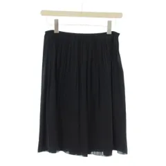 アンタイトル UNTITLED プリーツスカート ひざ丈 1 紺 ネイビー 無地 プリーツ ギャザーウエスト /LP ■GY63