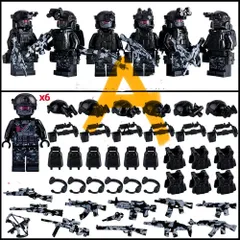 24時間内発送。5種類  【 特殊部隊 6体】まとめ購入20off   ライオットシールド レゴ 互換 ミニフィグ 武器