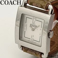 稼働品 COACH 腕時計 バングルウォッチ シグネチャー クォーツ 白文字 