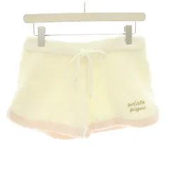 ジェラートピケ gelato pique ルームウェア ふわモコショートパンツ イージーパンツ ウエストゴム ロゴ刺繍 F 白 ホワイト ピンク PWNP161002 /YT ■ECB001