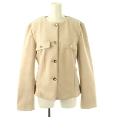 ザラ ZARA ザラ ノーカラージャケット フェイクスエード XS ベージュ /HK ■OS