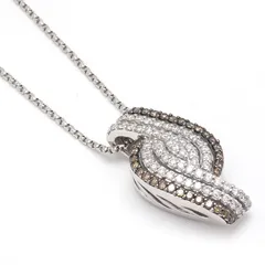 ダイヤモンドネックレス K18WG・ダイヤ0.41・ブラウンダイヤ0.25ct