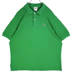 ラコステLacoste半袖ポロシャツワニロゴワッペンワンポイントコットン緑グリーン無地シンプルノームコア鹿の子フランスデザインY2Kレトログランパコアアメトラゆるダボオーバーサイズvintageヴィンテージ60113