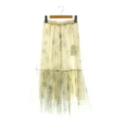 ジャスグリッティー JUSGLITTY ニュアンスフラワープリーツスカート ロング チュール 0 オフホワイト /DF ■OS