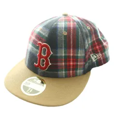 ニューエラ NEW ERA 59FIFTY ジェニュイン ボストン レッド ソックス GENUINE BOSTON RED SOX チェック柄キャップ 帽子 7 5/8 マルチカラー グレー 赤 レッド /SS ■OS ■AD