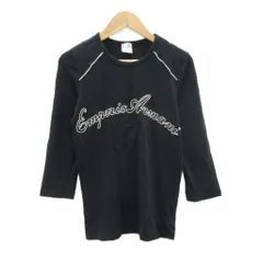 エンポリオアルマーニ EMPORIO ARMANI Tシャツ カットソー S 黒 ブラック ラウンドネック ロゴプリント 七分袖 /HO41 ■GY60