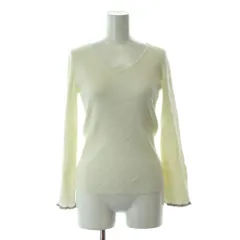 プロポーション ボディドレッシング PROPORTION BODY DRESSING ニット カットソー 2 オフホワイト Vネック 長袖 リブ編み /GG ■GY60