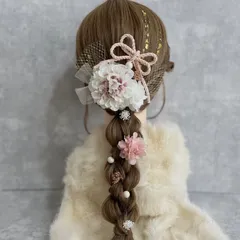 ダリアピンク♡金箔付♡髪飾り ヘッドドレス 前撮り 成人式 卒業式 七五三