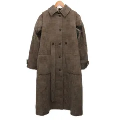 ジーユー GU by rokh タグ付き 2ピースコート ジャケット チェック 茶 ブラウン S