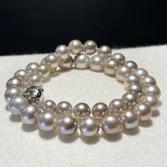 【照り最強】白蝶真珠 南洋パール ネックレス 上質 高級 7.99〜11.37㎜ 43㎝ 63.3g SILVER 本真珠 pearl jewelry necklace SS178
