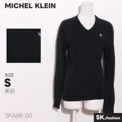 美品 MICHEL KLEIN トップス ニット　長袖　刺繍　ワンポイント　シンプル　スタンダード　ウール混